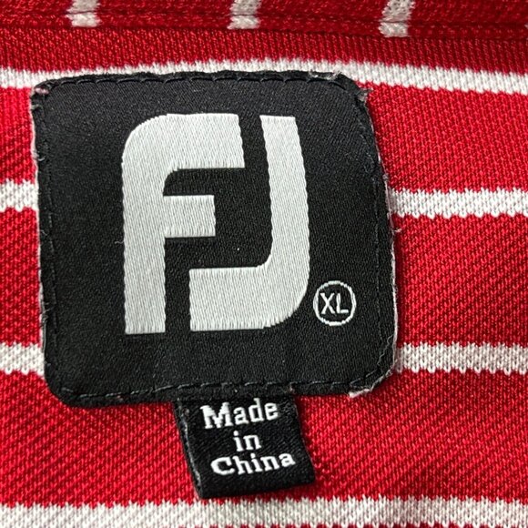 Foot Joy Golf Polo Mens XL Red Striped Short Sleeve Pullover - Picture 4 of 7